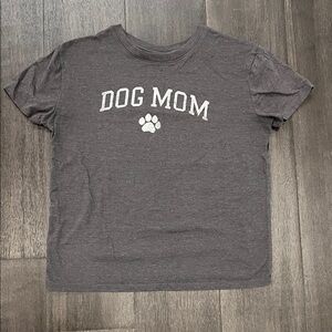 Modern Lux Dog Mom Tee - Charcoal with White Paw